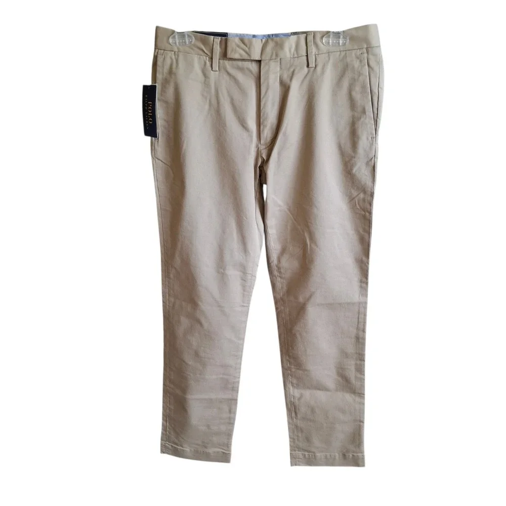 NWT Polo Ralph Lauren Stretch Slim Fit Chino Pants Khaki Mens 28x29 (Fit 30x29)